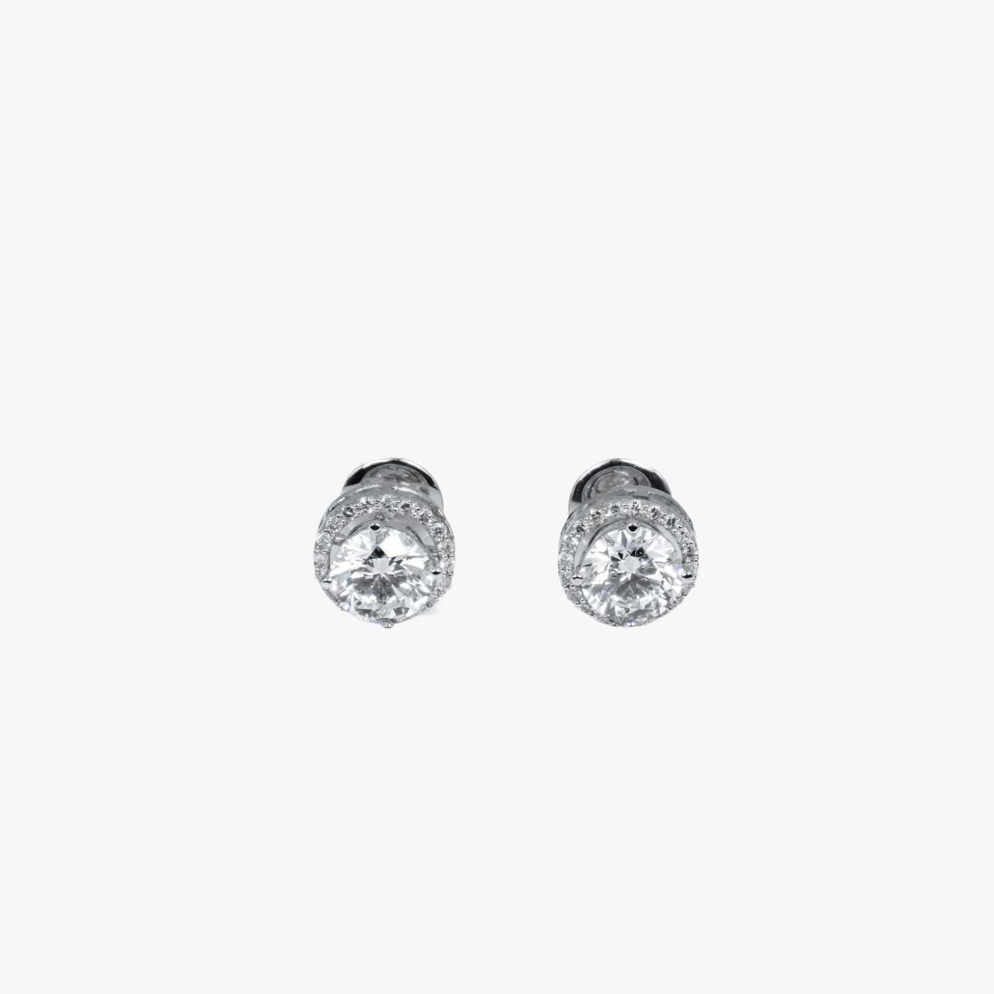 round solitaire studs with circle wg