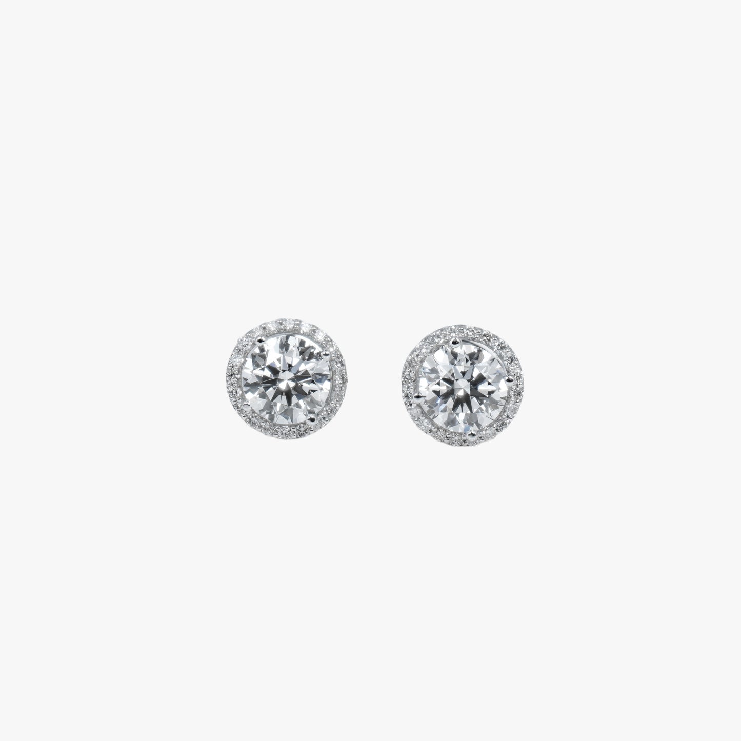round solitaire studs with circle wg