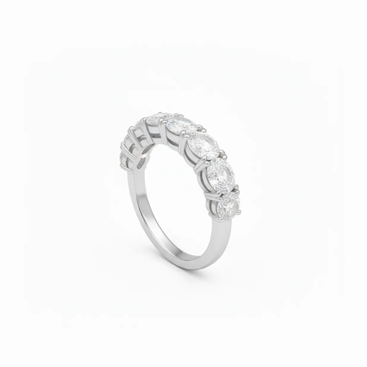2 ct oval diamond half-eternity band