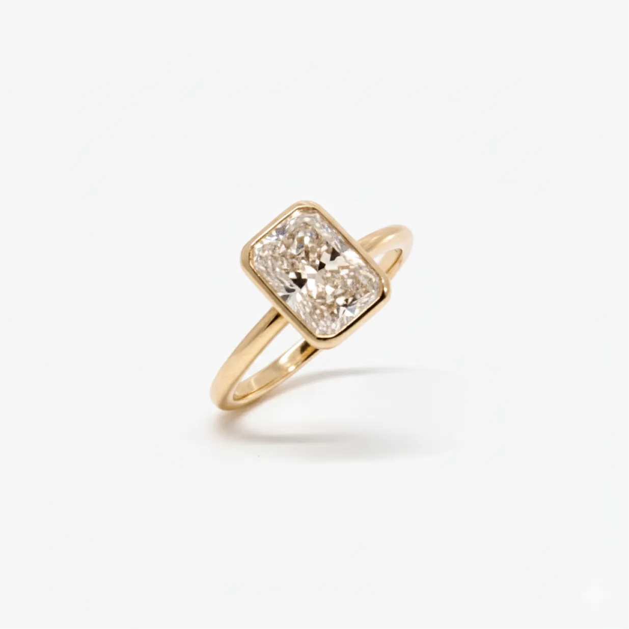 2 ct bezel radiant diamond solitaire