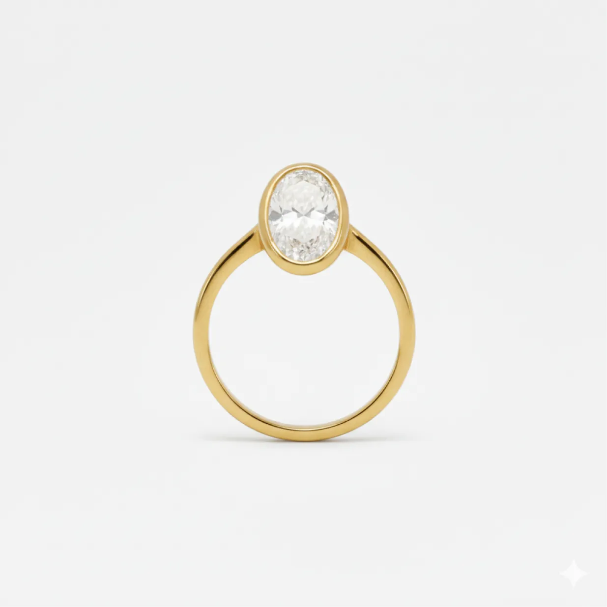 2 ct bezel oval diamond solitaire
