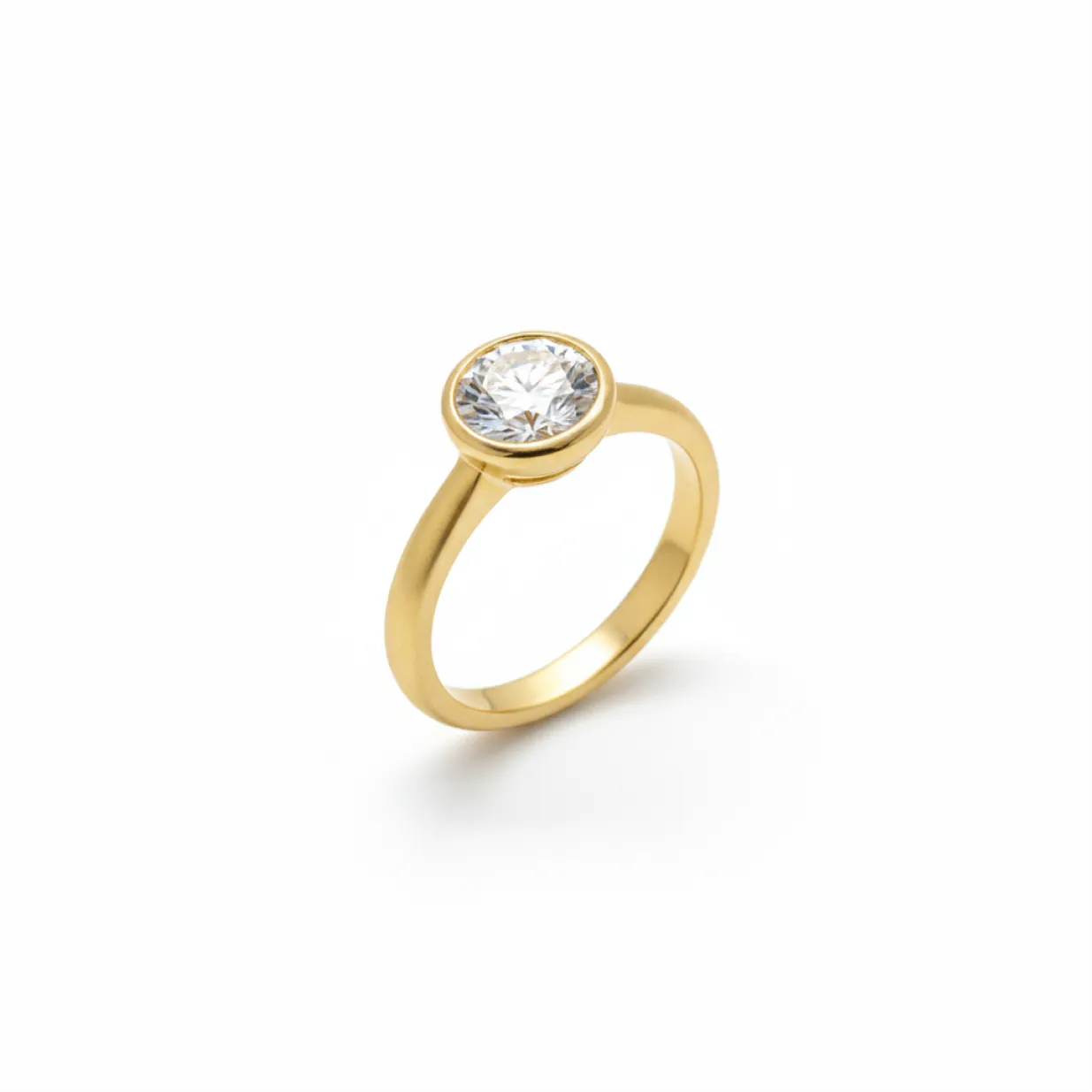 1 ct bezel round diamond solitaire