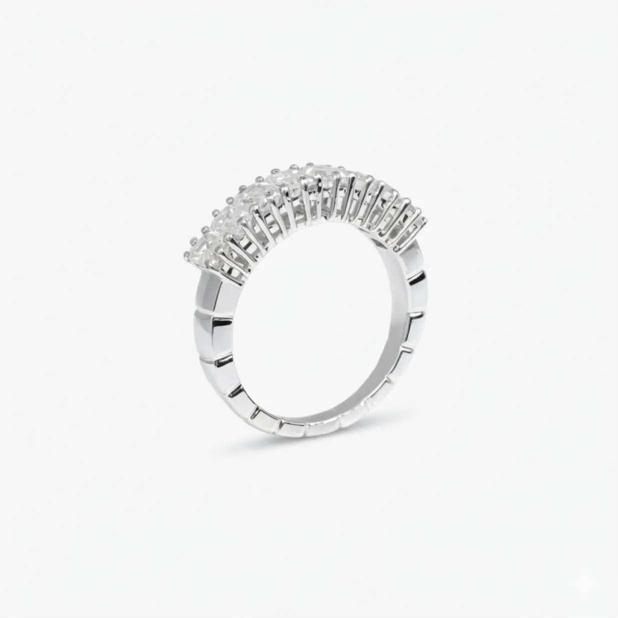 2 ct emerald diamond half-eternity band