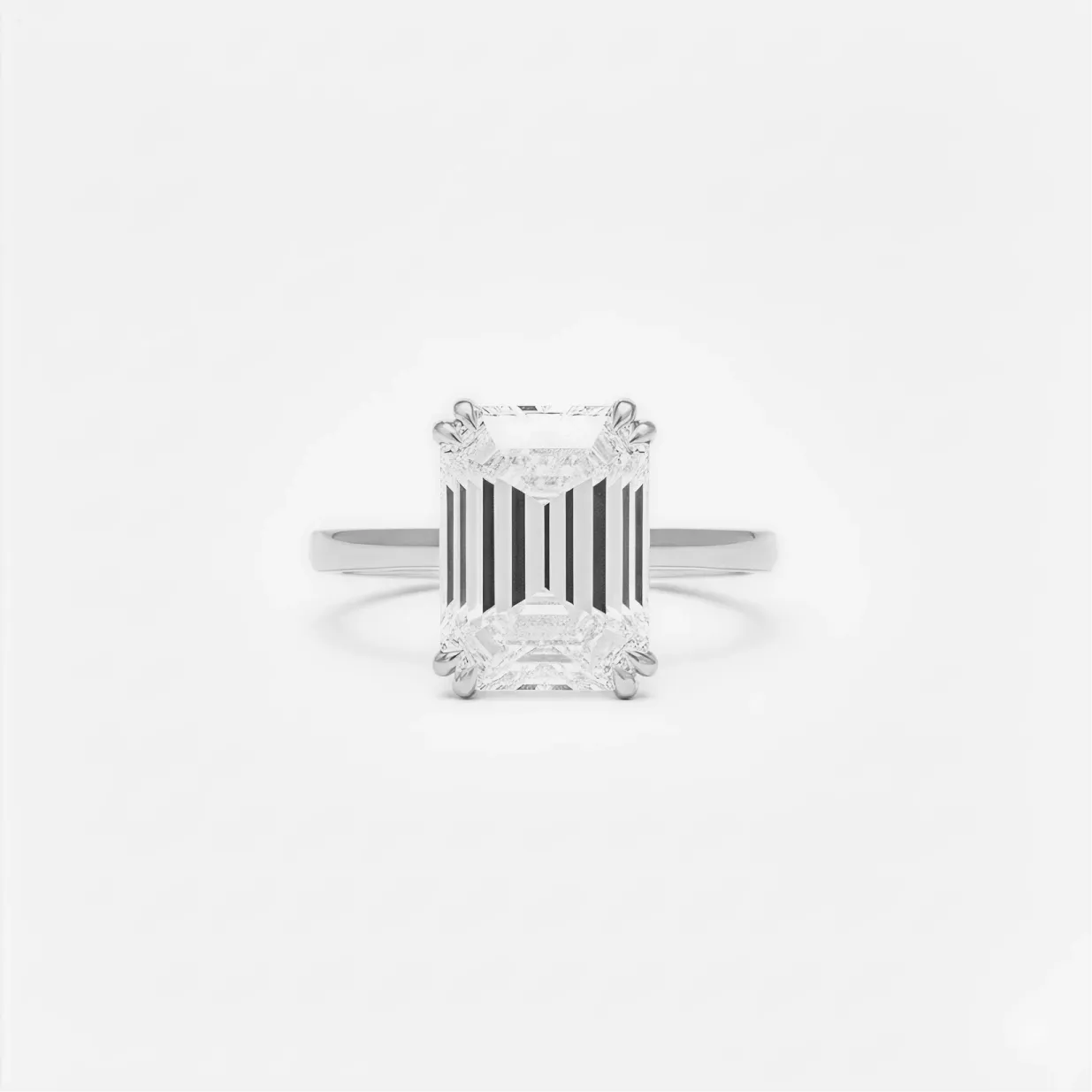 4 ct classic emerald diamond solitaire