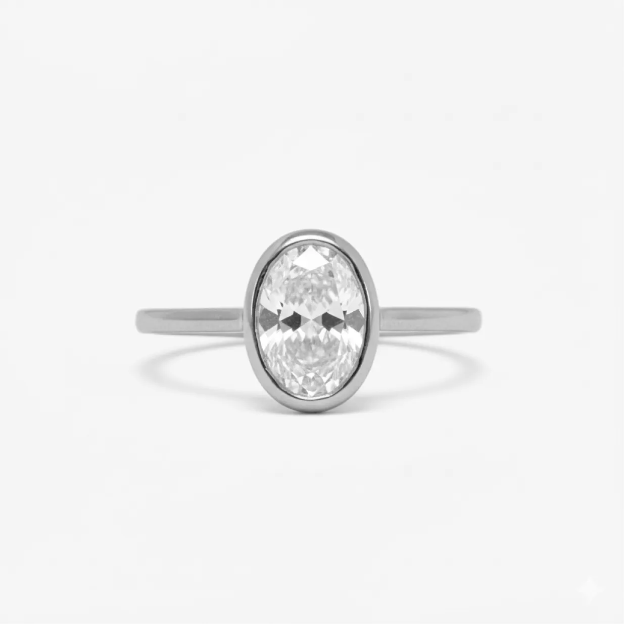 2 ct bezel oval diamond solitaire