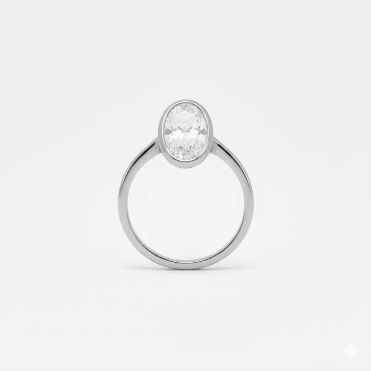 2 ct bezel oval diamond solitaire