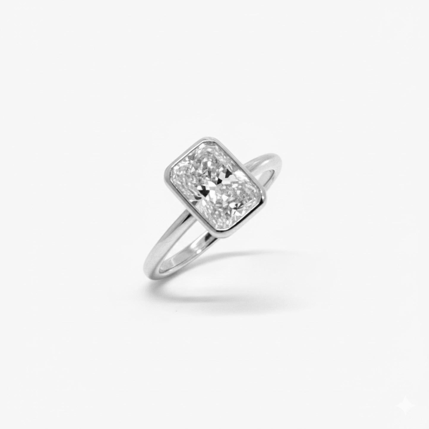 2 ct bezel radiant diamond solitaire