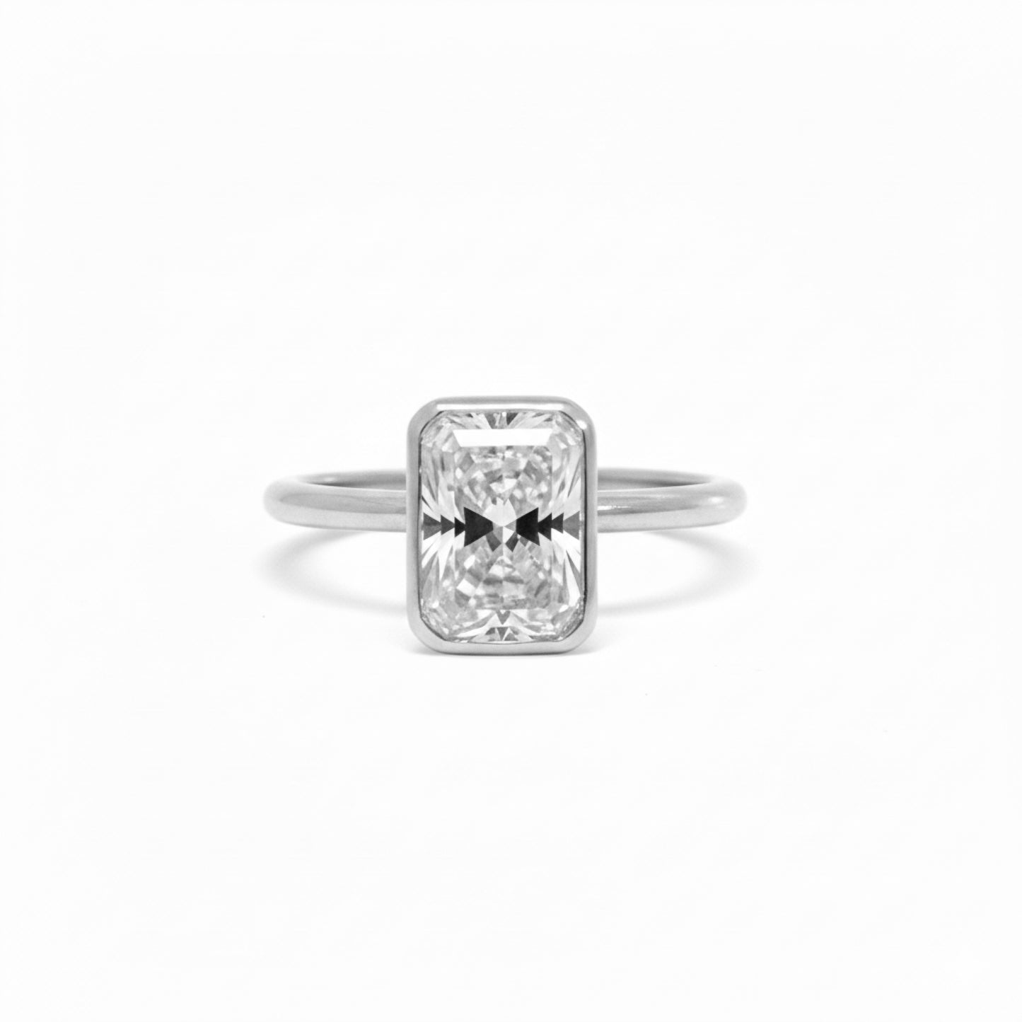 2 ct bezel radiant diamond solitaire