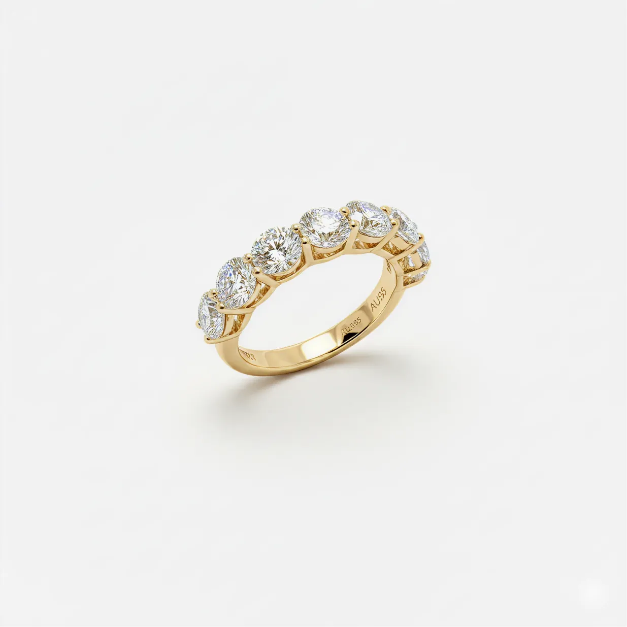 2 ct oval diamond half-eternity band