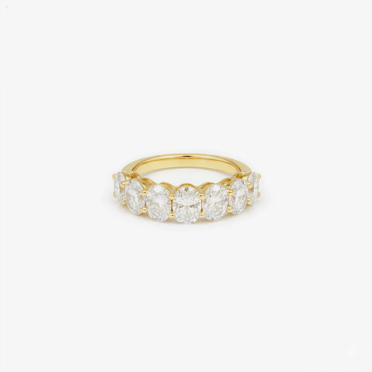 2 ct oval diamond half-eternity band