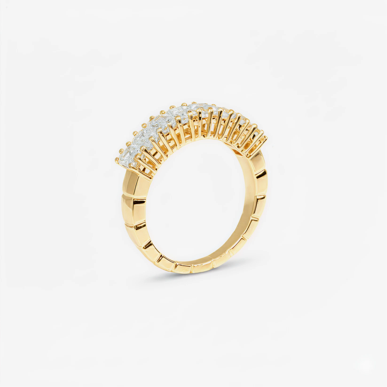 2 ct emerald diamond half-eternity band