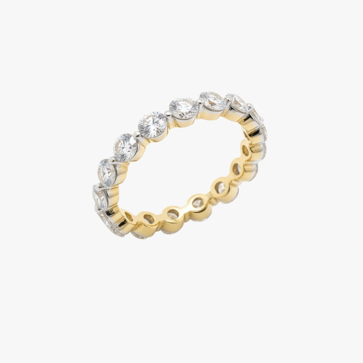 1.5 ct round dainty eternity band