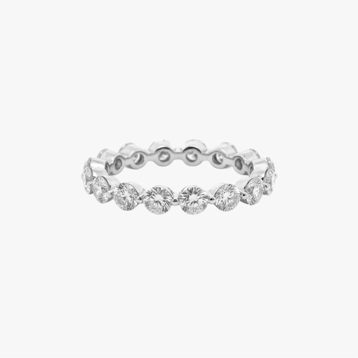 1.5 ct round dainty eternity band
