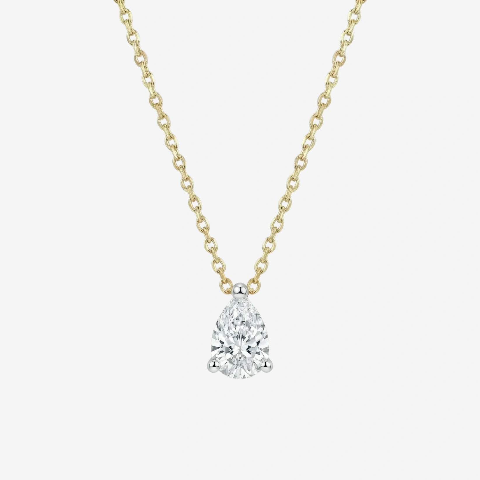 0.5ct Pear Pendant+Chain Necklace