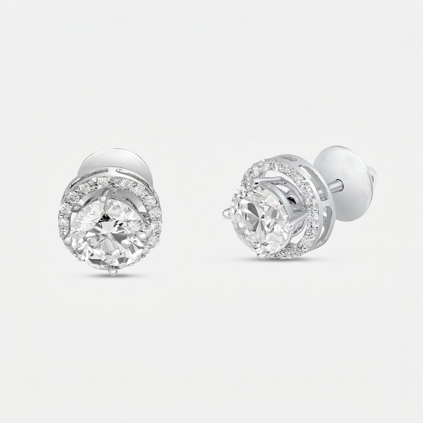 round solitaire studs with circle