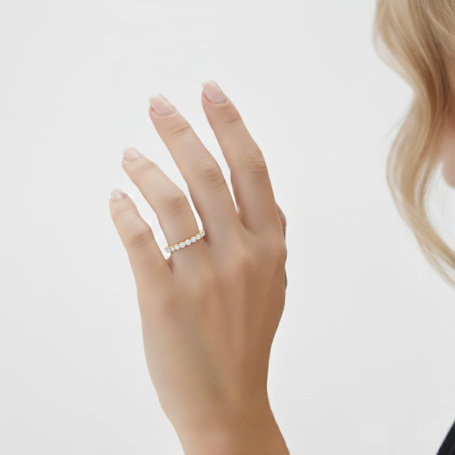 1 ct round dainty eternity band