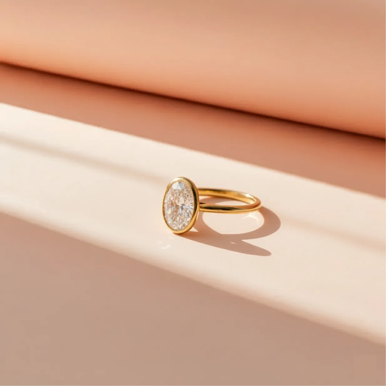 2ct bezel oval diamond solitaire