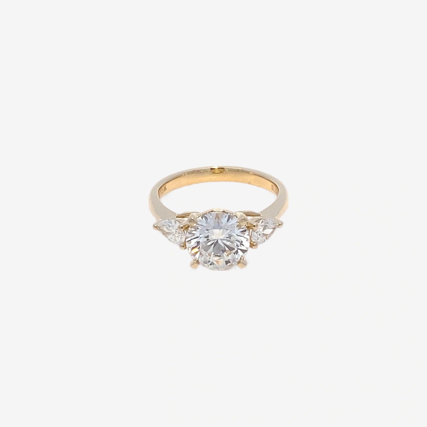 2ct round solitaire 3-stone with pears