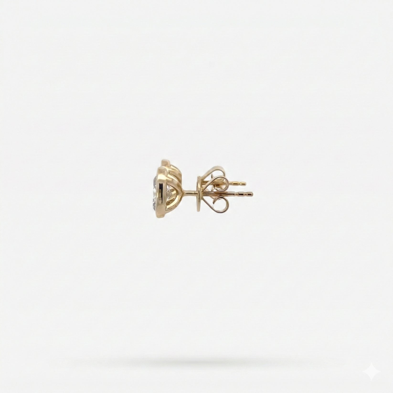 1.02CT Round Bezel Stud Earrings