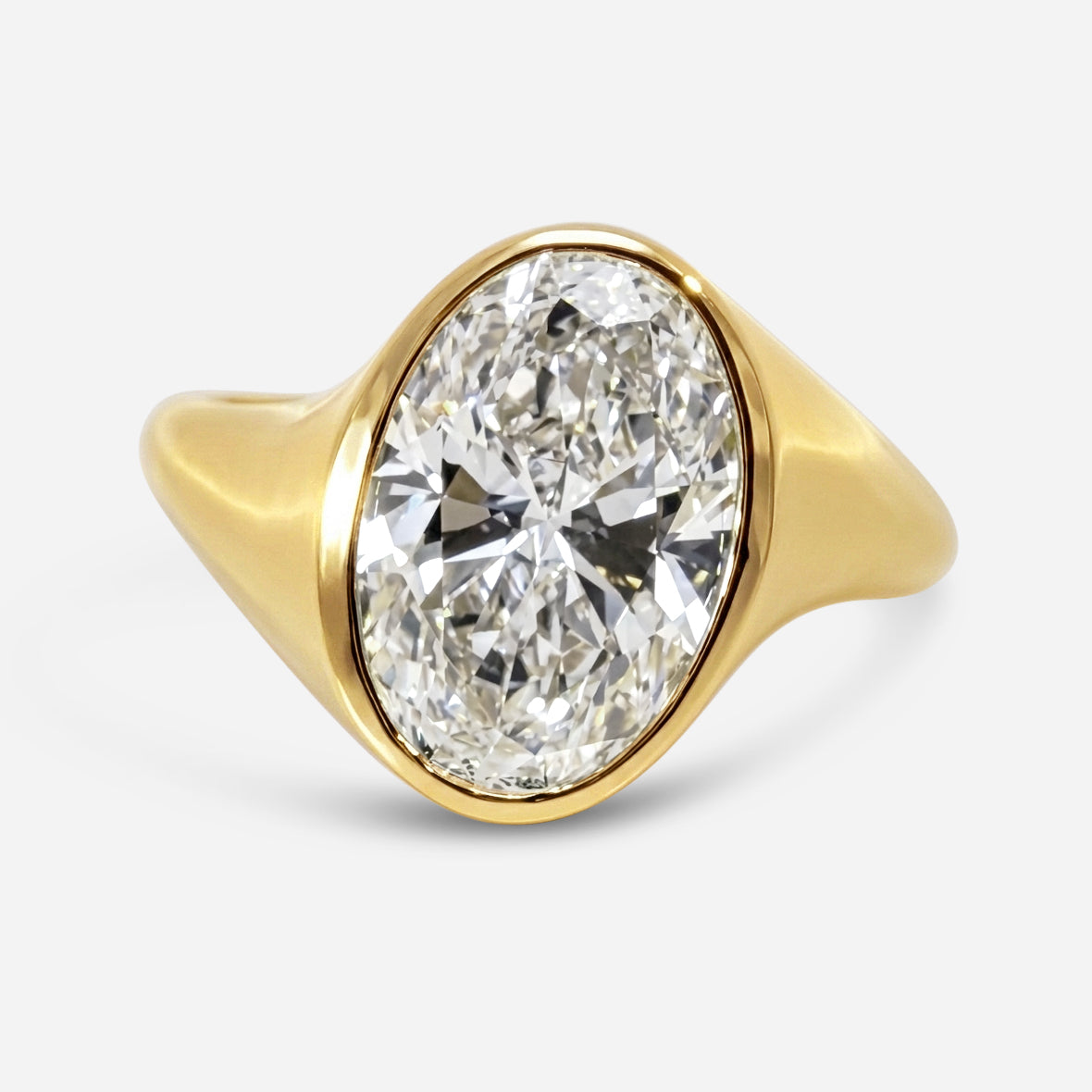 3.5Ct Oval YinYang Bezel Ring