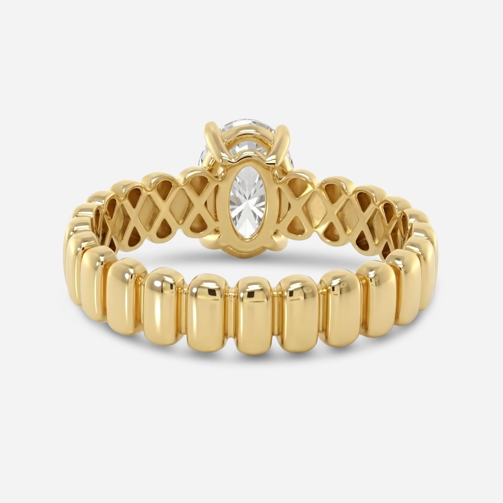 Ridged Oval Solitaire
