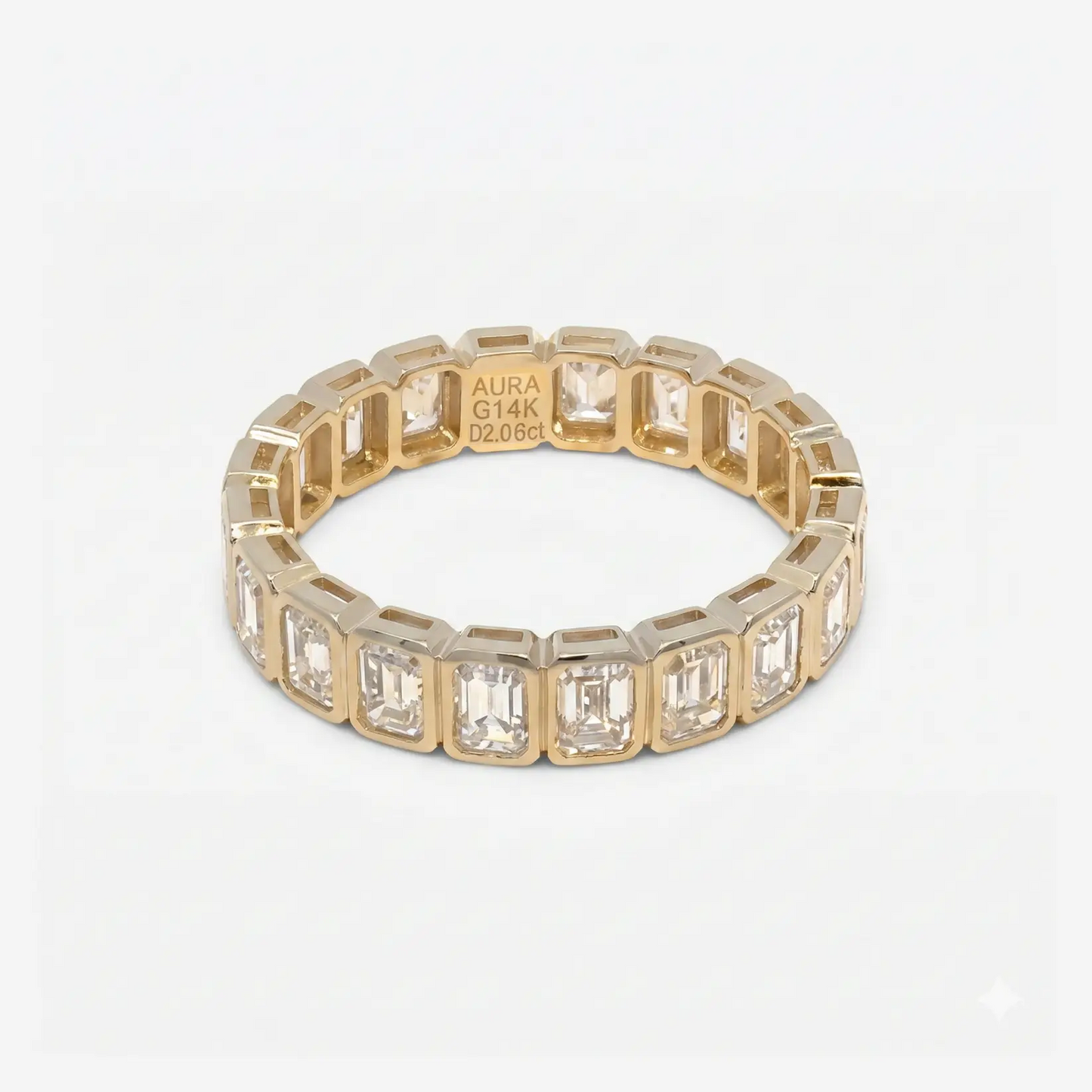 2ct emerald bezel eternity band
