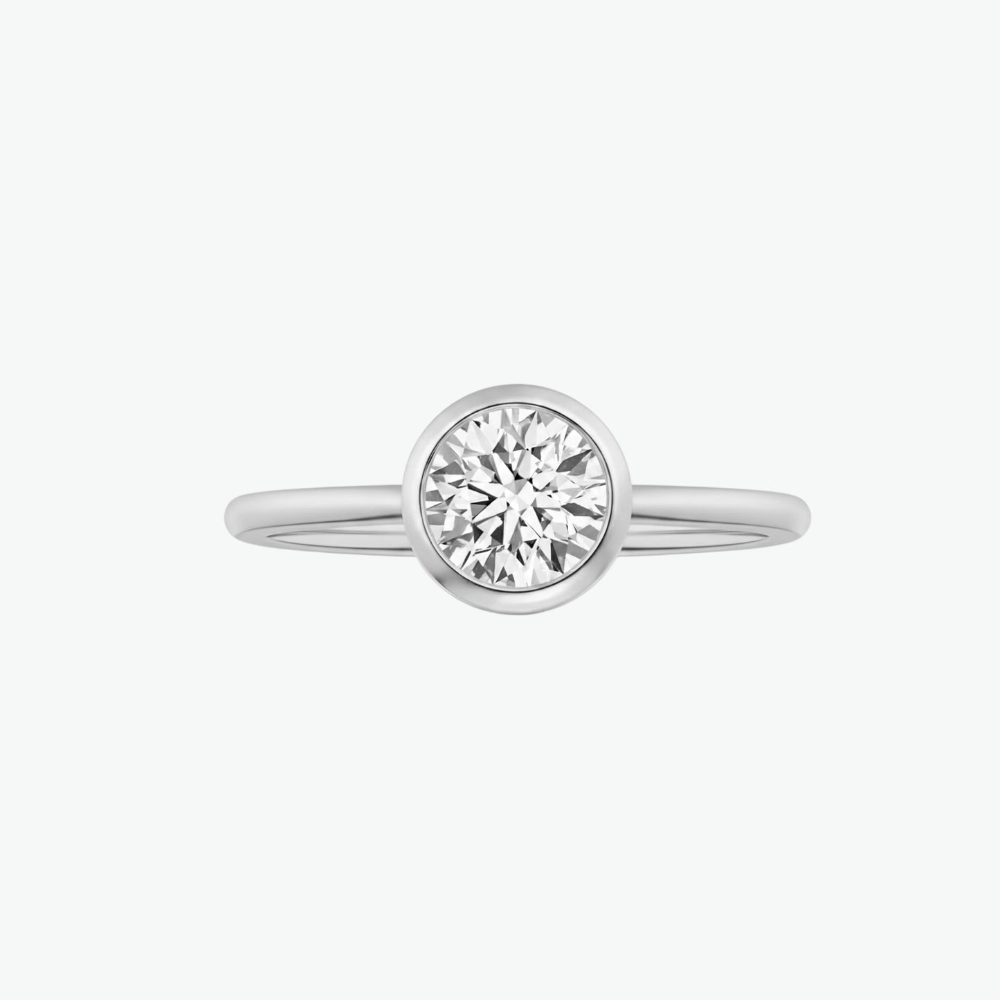 1 ct bezel round diamond solitaire