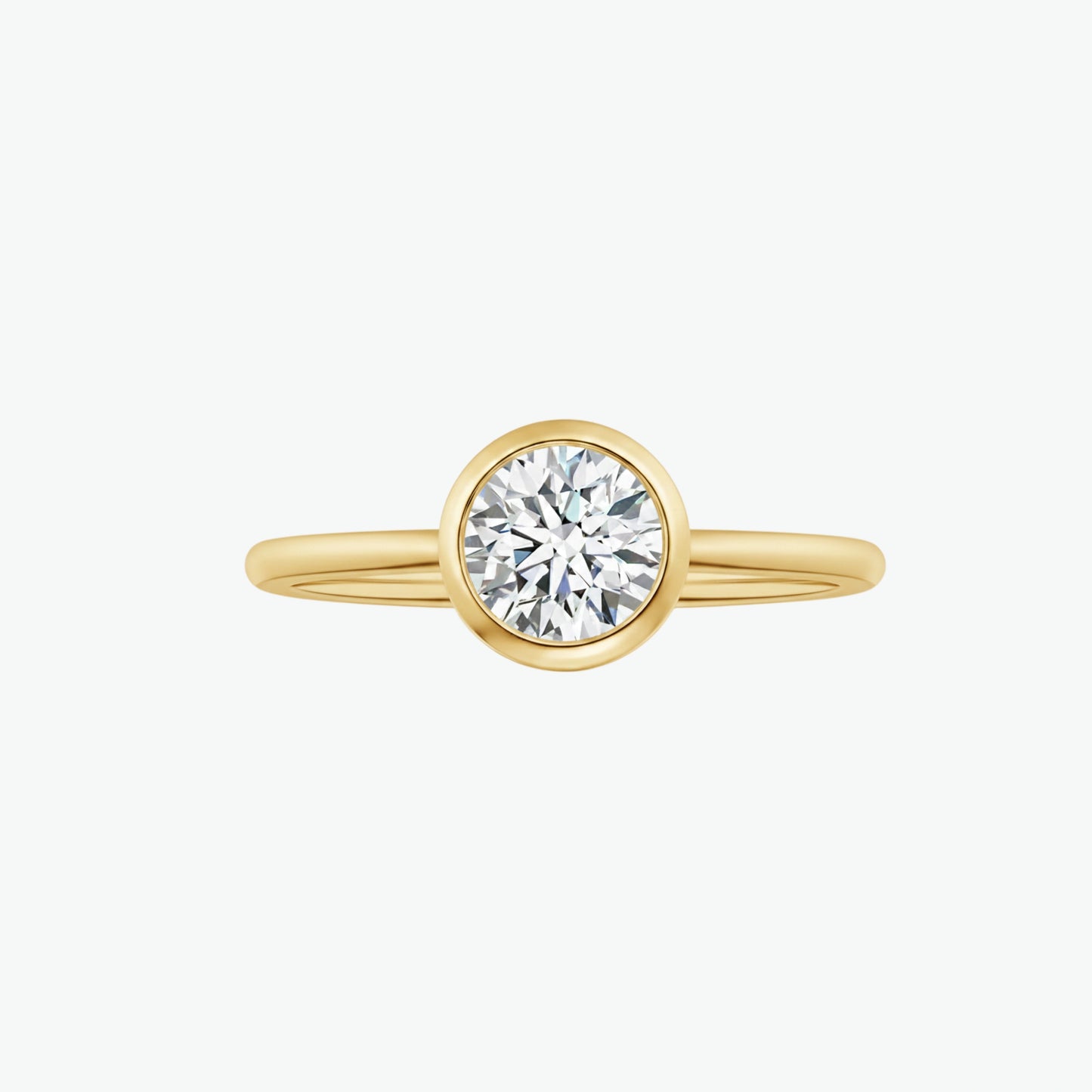 1 ct bezel round diamond solitaire