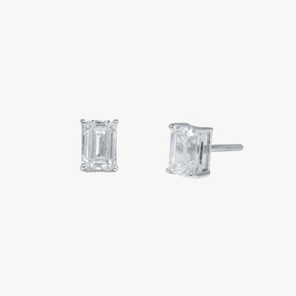 Emerald Solitaire Studs WG