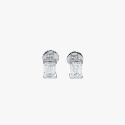 Emerald Solitaire Studs WG