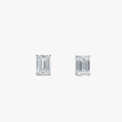 Emerald Solitaire Studs WG