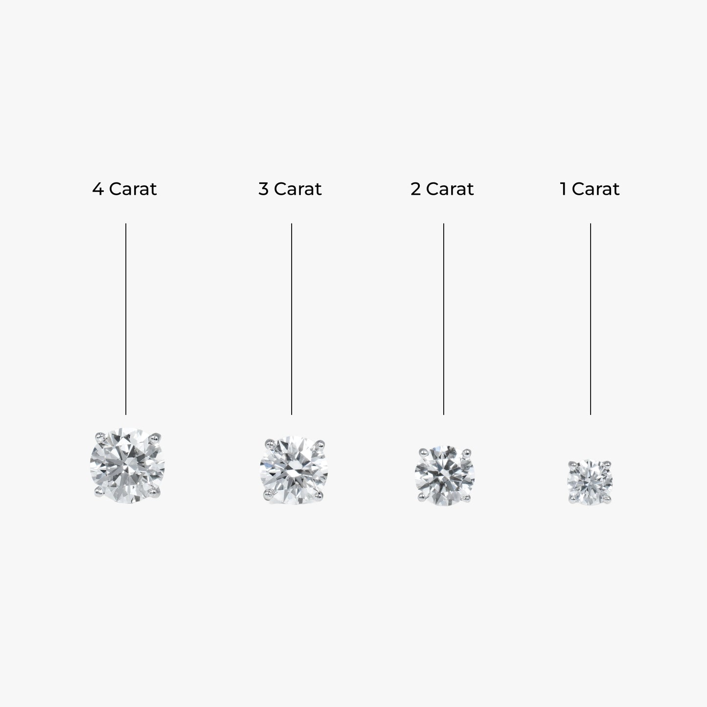 2.15ct tdw round solitaire studs wg