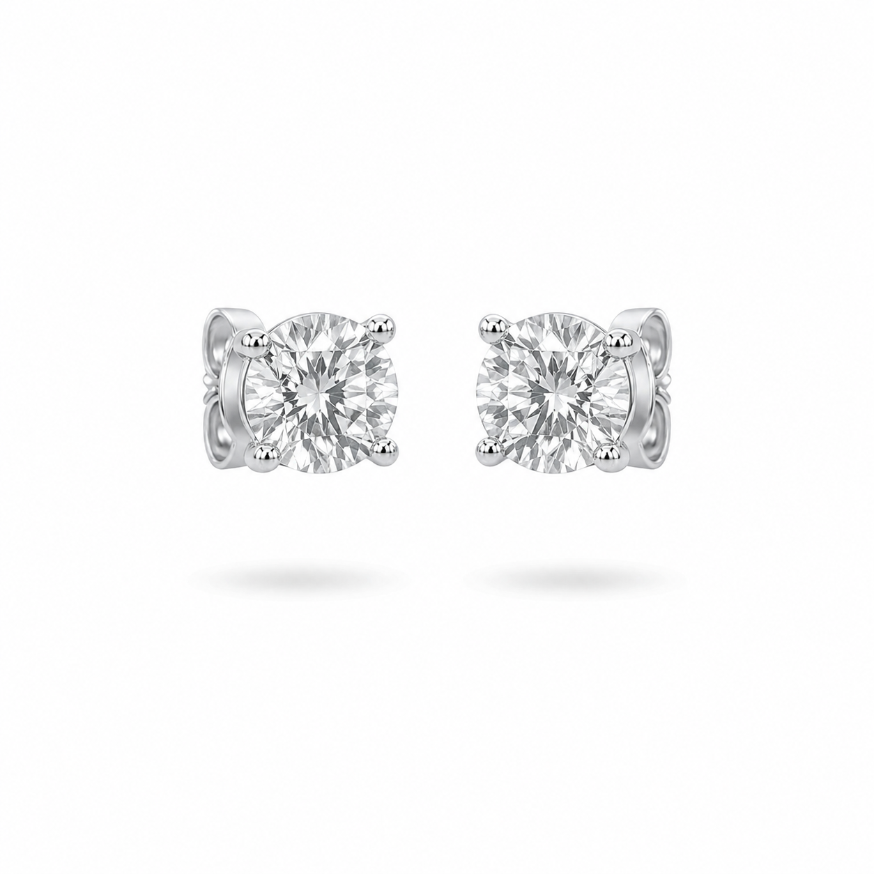 2.13ct tdw round solitaire studs wg