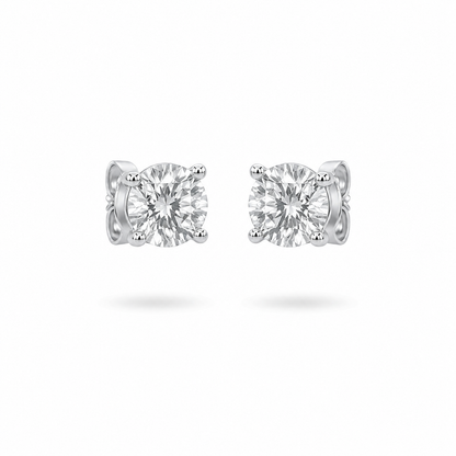 2.15CT TDW Round Solitaire Studs WG