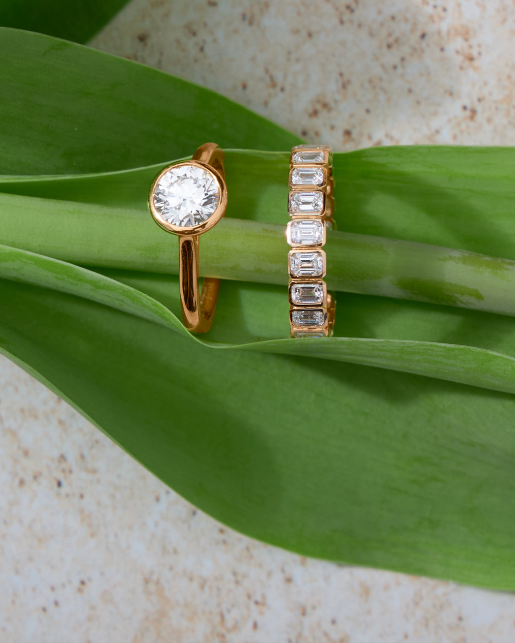 2CT Emerald Bezel Eternity Band