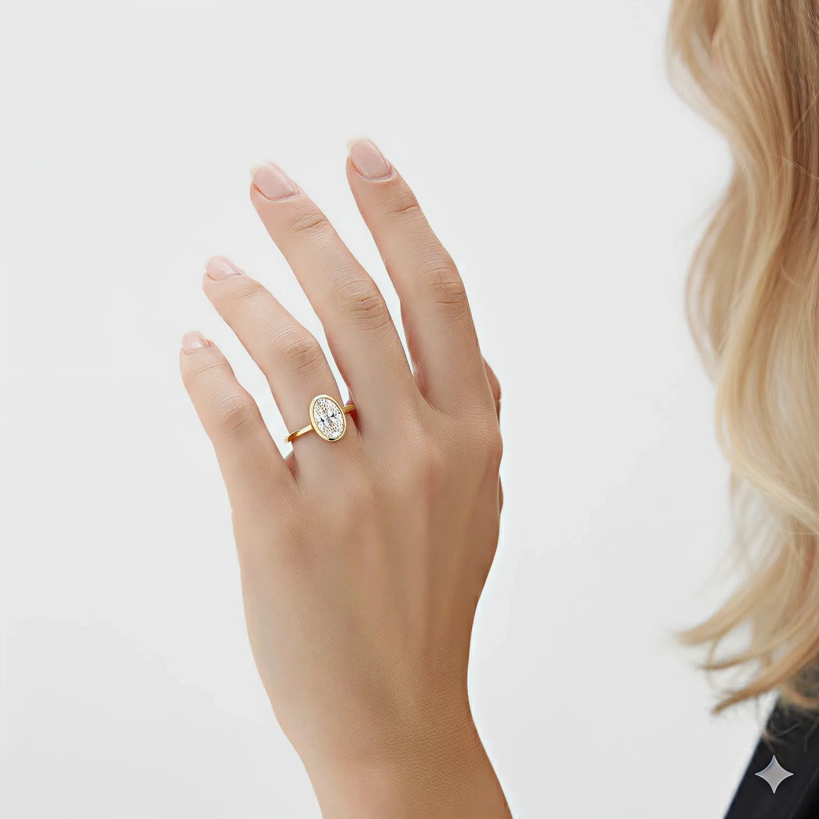 2CT Bezel Oval Diamond Solitaire