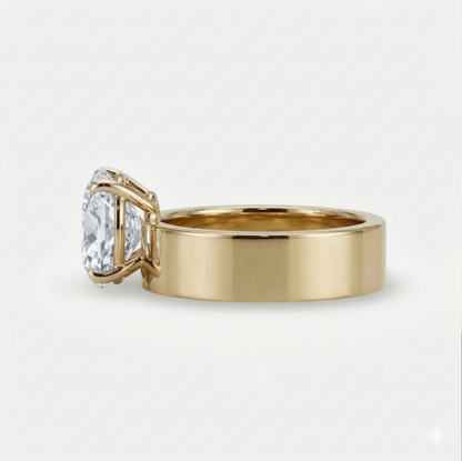 3CT Oval Floating Solitaire Ring