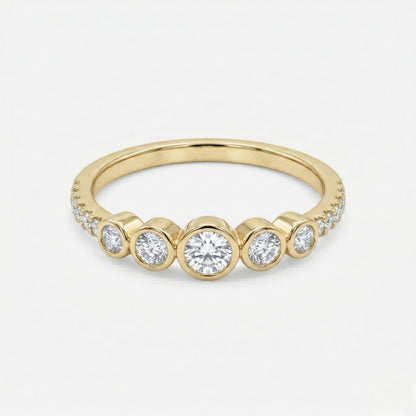 0.36CT Dainty Round Graduated with Pavé Band