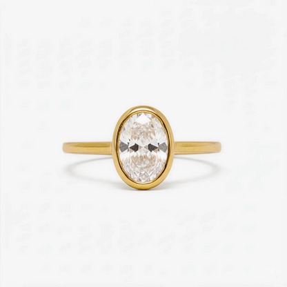 2 ct Bezel Oval Diamond Solitaire
