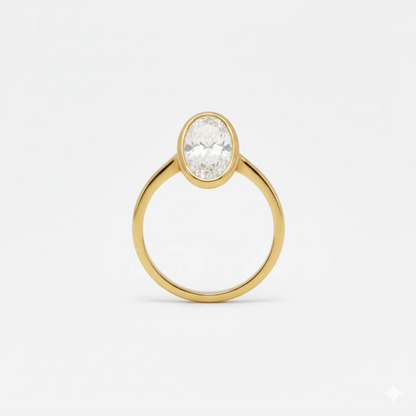 2 ct Bezel Oval Diamond Solitaire