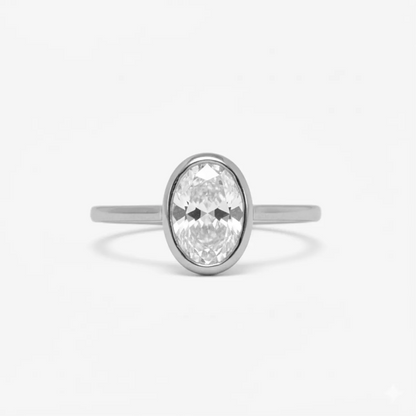 2 ct Bezel Oval Diamond Solitaire