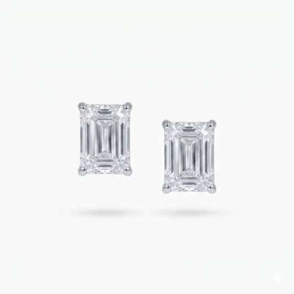 Emerald Solitaire Studs