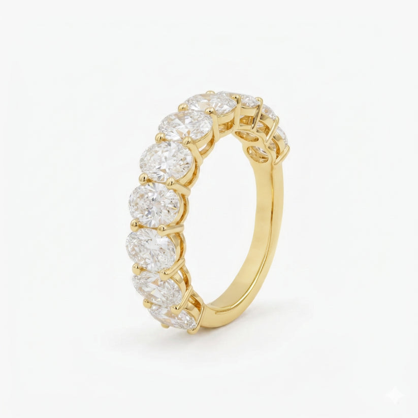 2ct oval diamond half-eternity band
