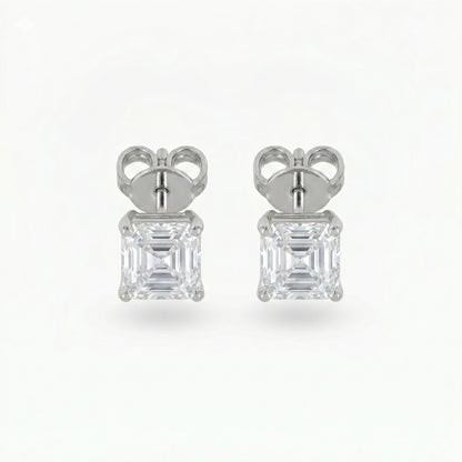 Asscher Solitaire Studs