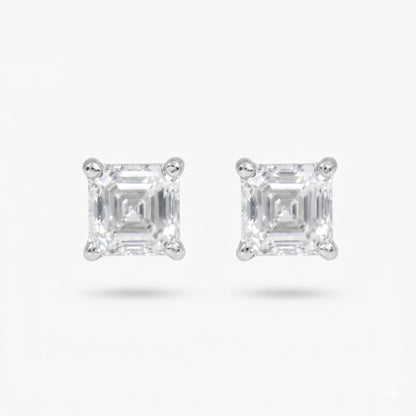 Asscher Solitaire Studs