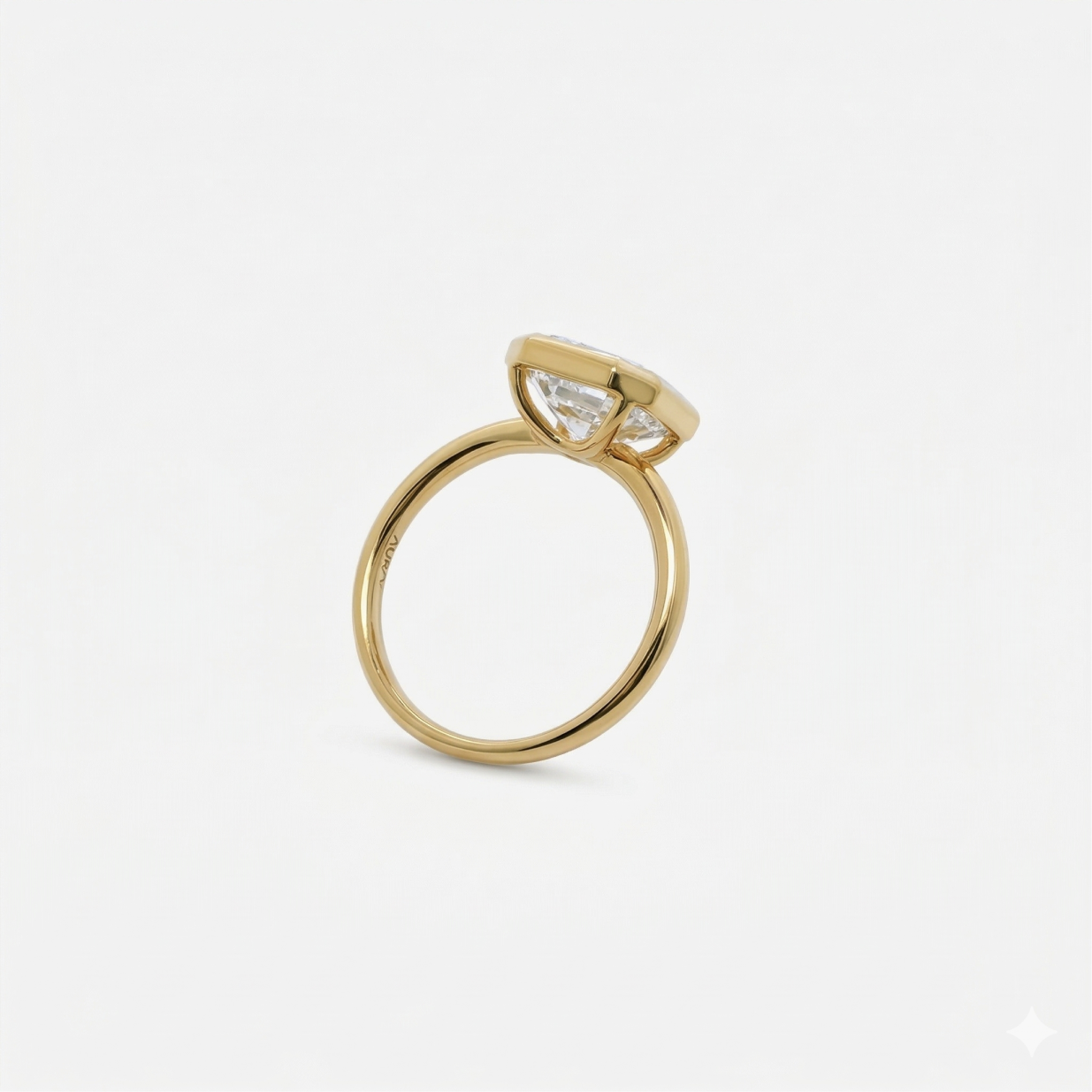 3ct asscher bezel solitaire ring