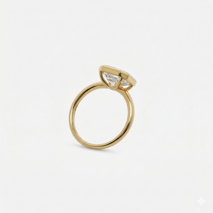 3CT Asscher Bezel Solitaire Ring