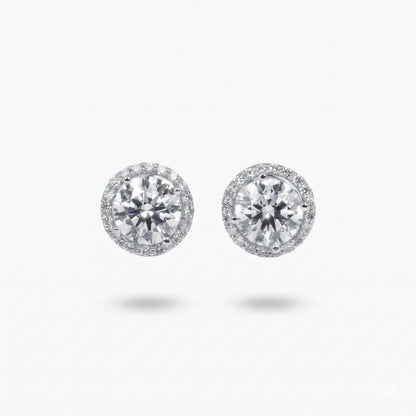 Round Solitaire Studs with Circle