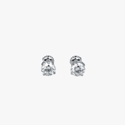 Round Solitaire Studs WG