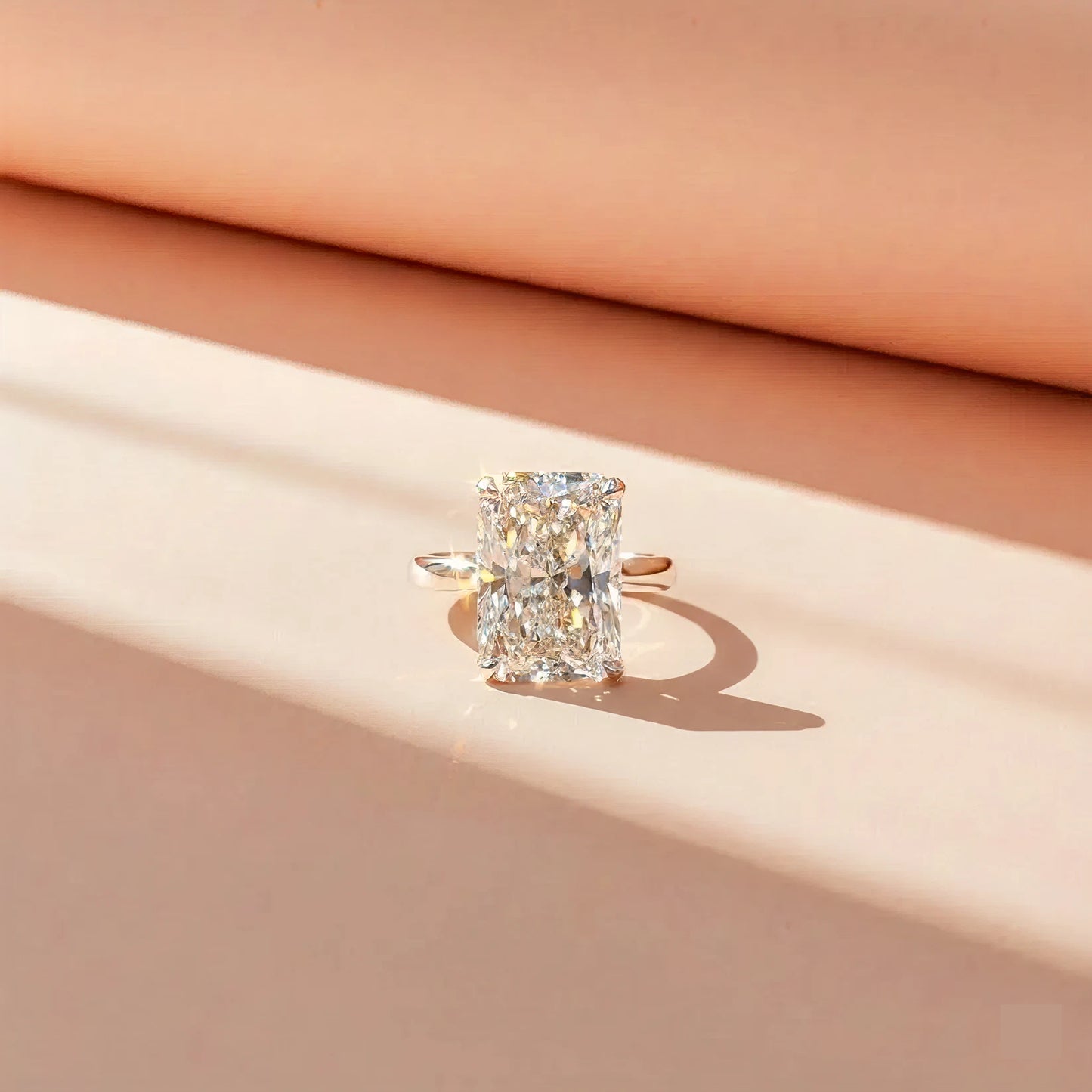 7.65ct radiant solitaire with hidden halo
